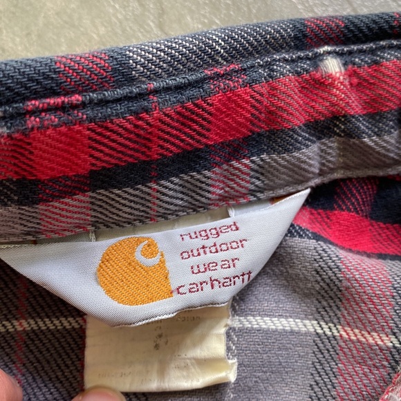 Carhartt Vintage Worn Men’s Flannel Button Down Shirt size Large - Picture 7 of 12